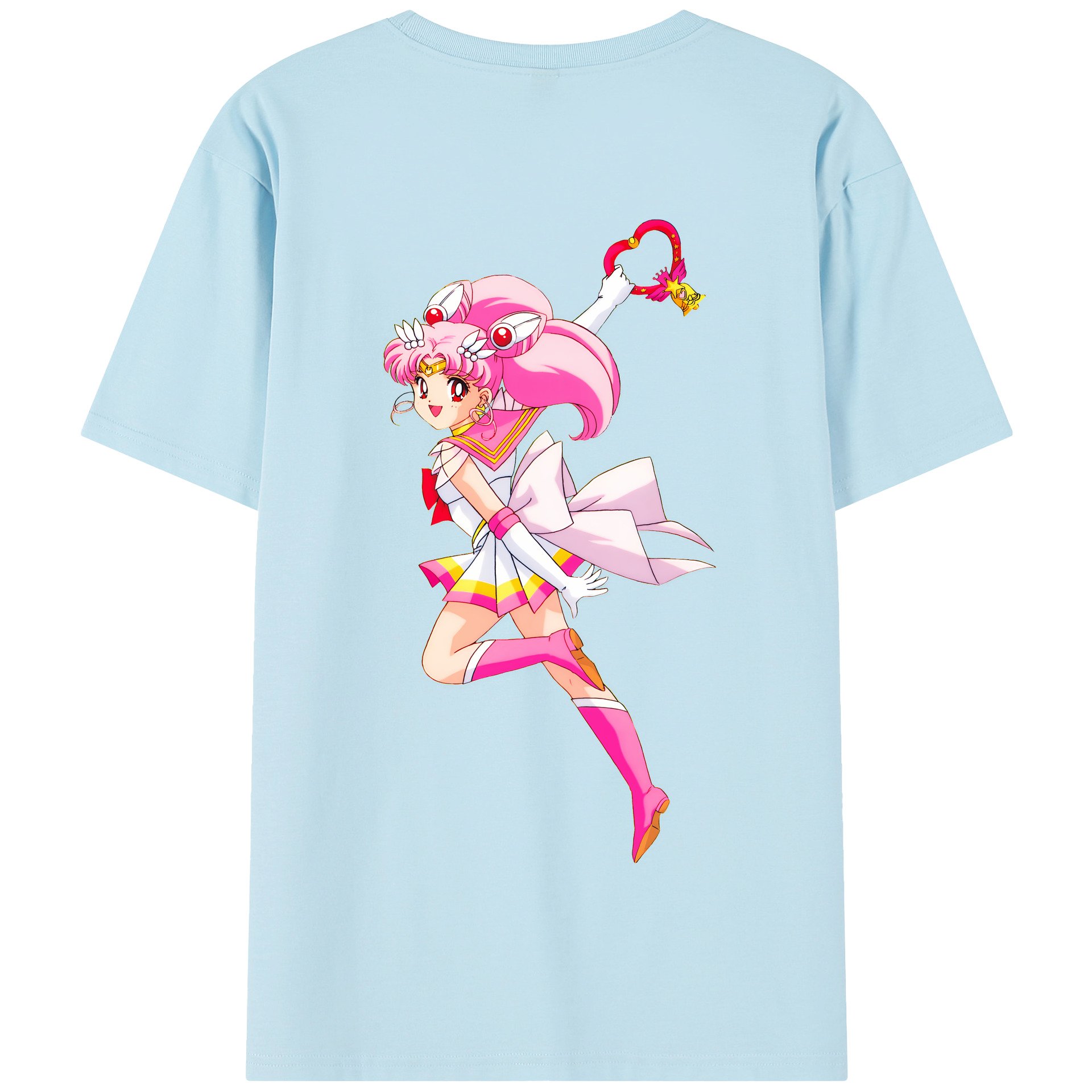 （画像用） 美少女戦士セーラームーン ちびうさ Sailor Moon Chibiusa Tsukino Usagi Small Lady Serenity 綿100％半袖Tシャツ（背面プリント）